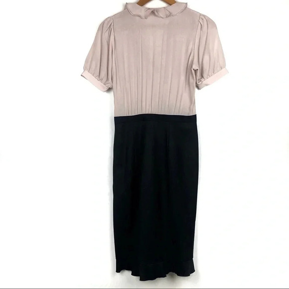 Rebecca Taylor | Blush & Black Ruffle Sheath Dress - Picture 4 of 8